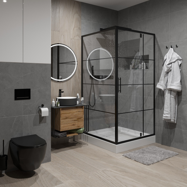 Душевой уголок Niagara Nova NG-0200-08 BLACK 100х100